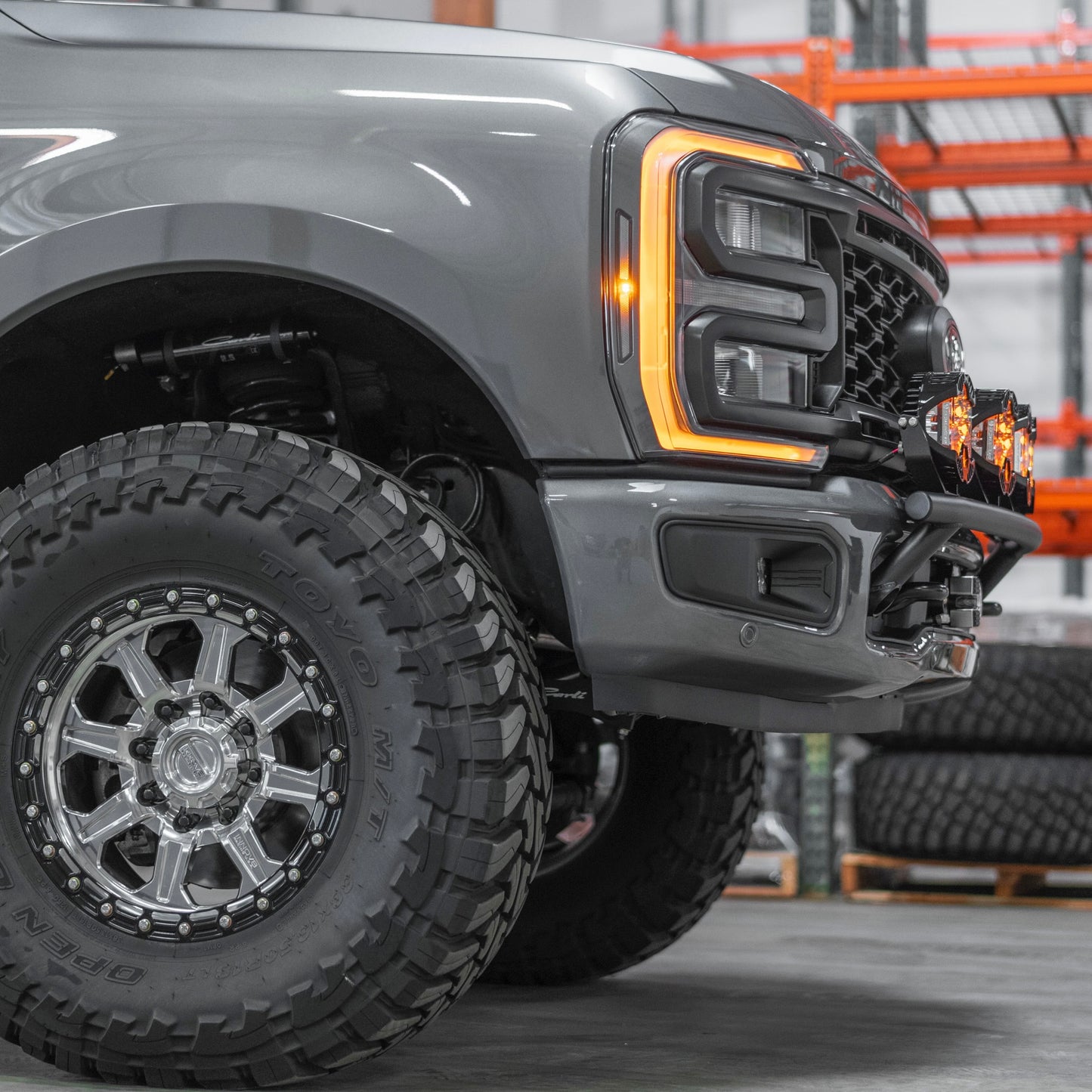 2017 - 2024 Ford Super Duty Light Mount - "The Classic" Trophy Truck Style featuring 5 Round Off-Road Light Tabs