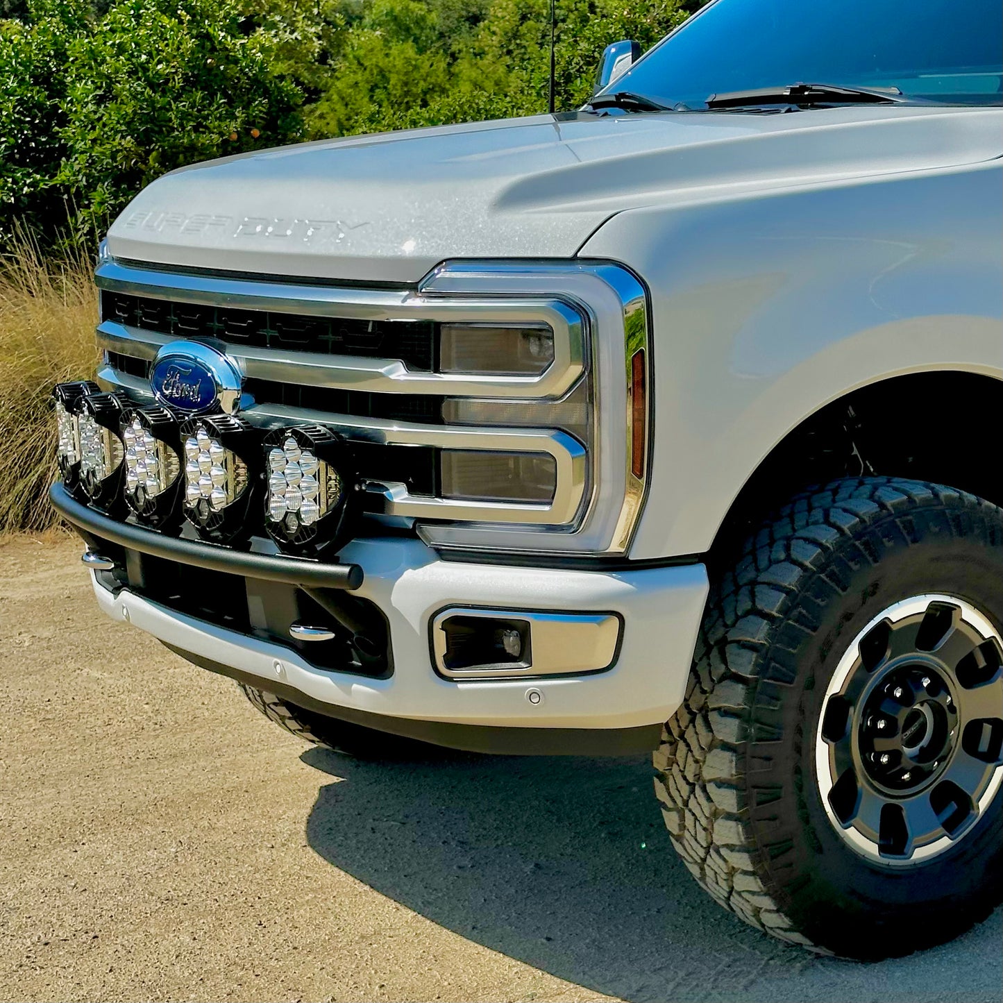 2017 - 2024 Ford Super Duty Light Mount - "The Classic" Trophy Truck Style featuring 5 Round Off-Road Light Tabs
