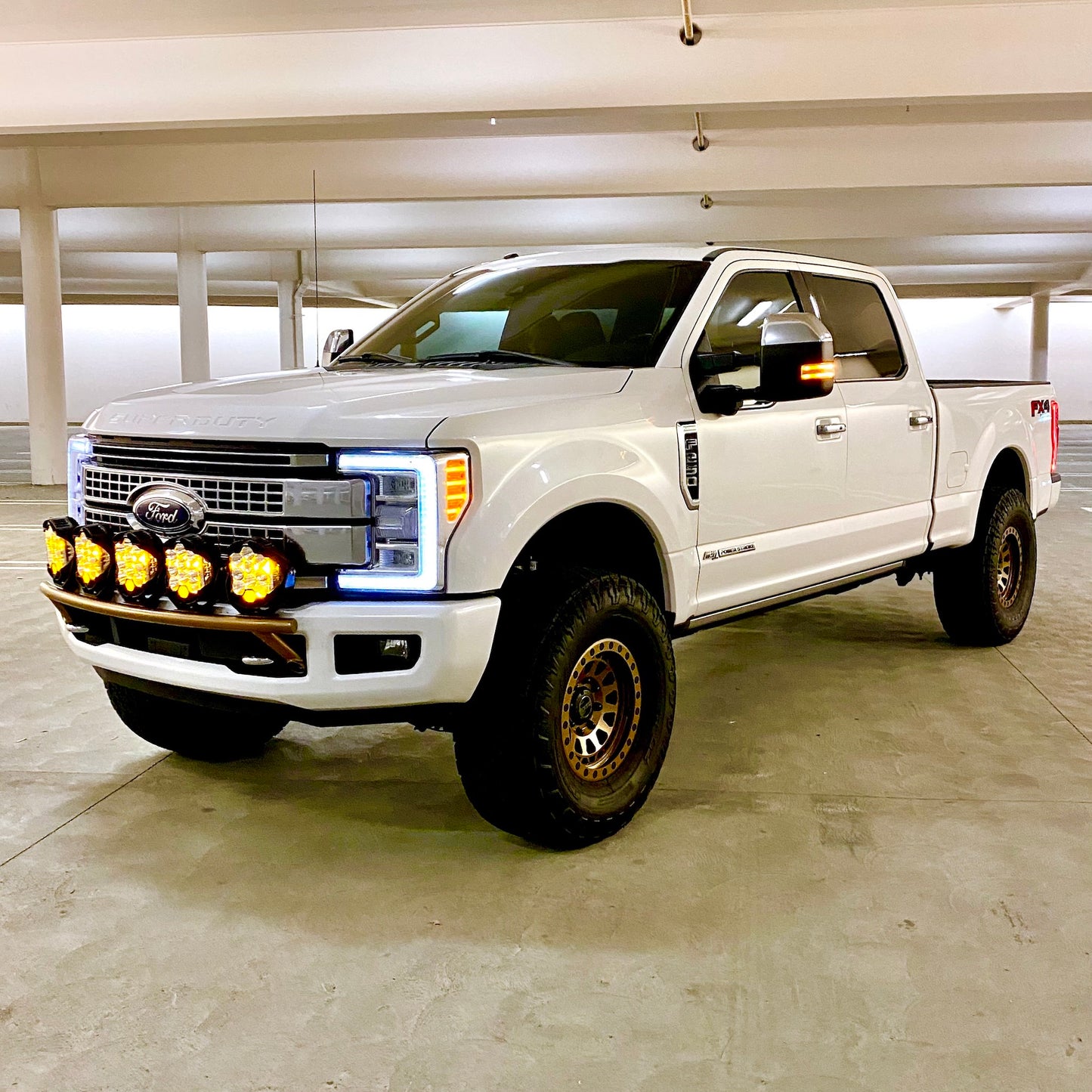 2017 - 2024 Ford Super Duty Light Mount - "The Classic" Trophy Truck Style featuring 5 Round Off-Road Light Tabs