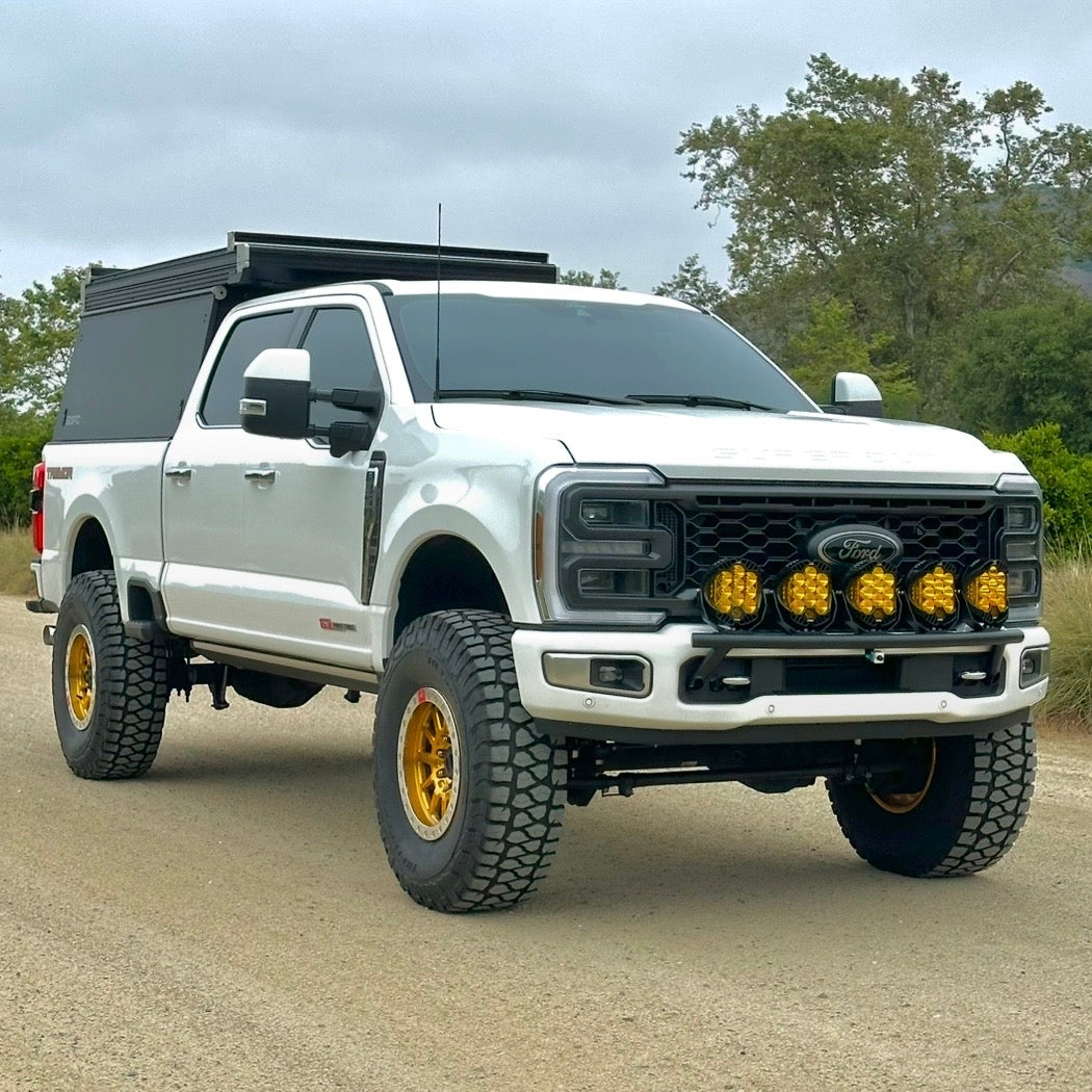 2017 - 2026 Ford Super Duty Light Mount - "The Classic" Trophy Truck Style featuring 5 Round Off-Road Light Tabs