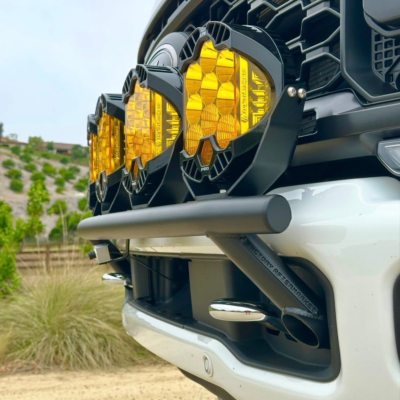 2017 - 2026 Ford Super Duty Light Mount - "The Classic" Trophy Truck Style featuring 5 Round Off-Road Light Tabs
