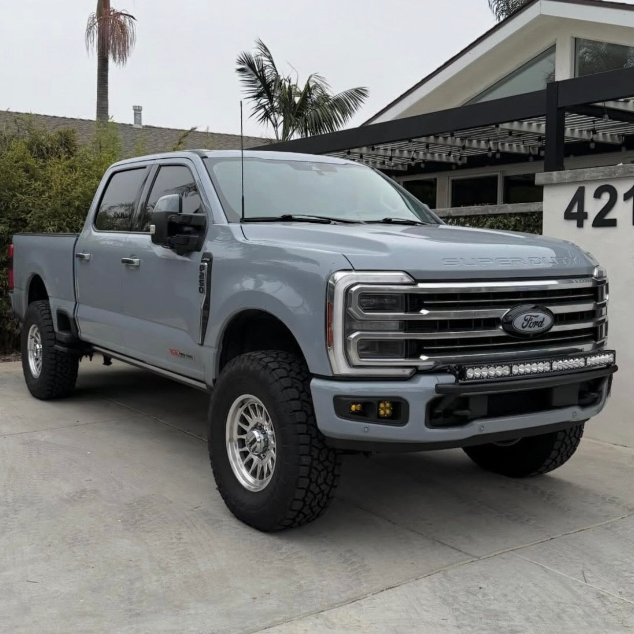 2017 -2026  Ford Super Duty Light Mount - The "Low Pro" Series featuring a Baja Designs 40" Curved OnX6 Arc Mount Tabs