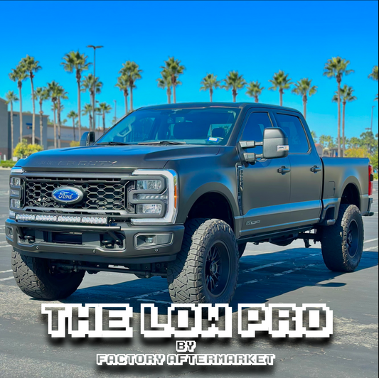 2017 - 2024  Ford Super Duty Light Mount - The "Low Pro" Series featuring a Baja Designs 40" Curved OnX6 Arc Mount Tabs