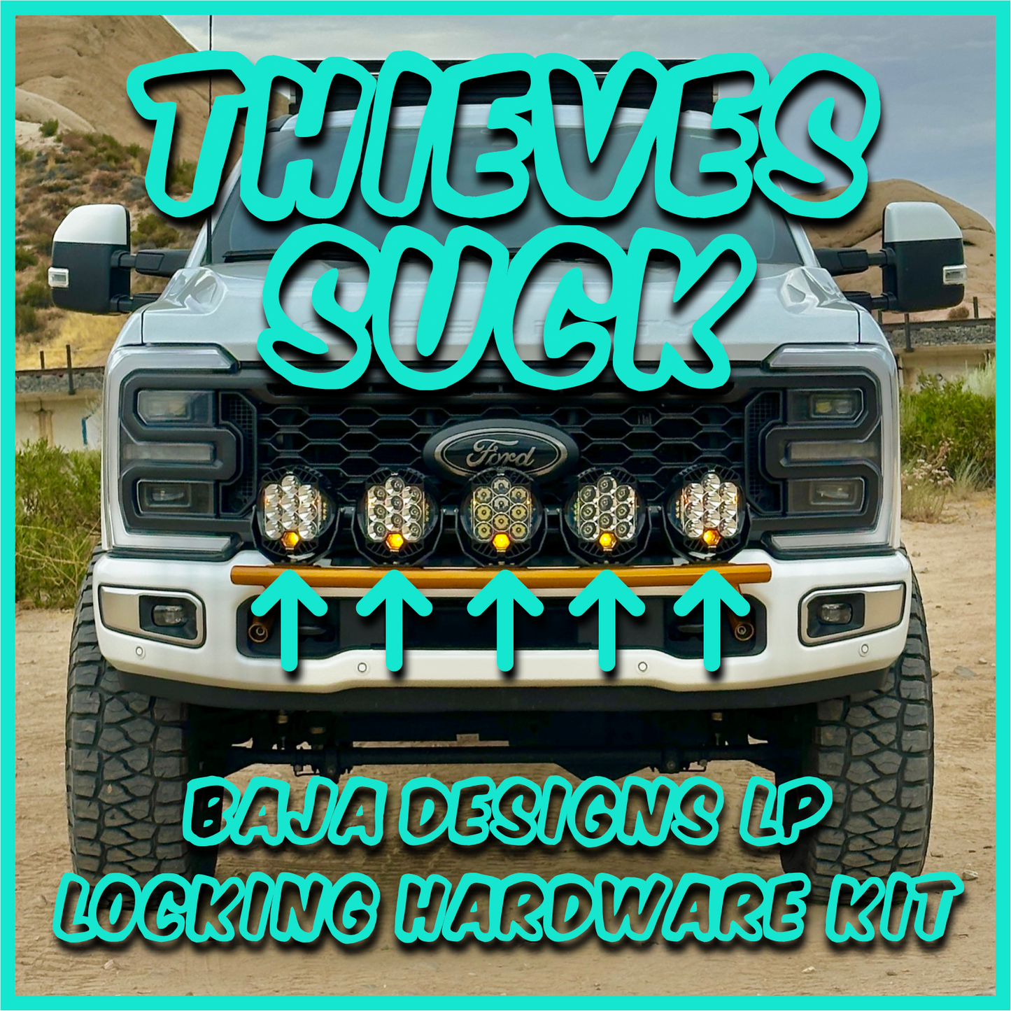 #1 Thieves Suck! Baja Designs LP Locking Hardware for all Five Lights.         (30 stainless bolts & bit)